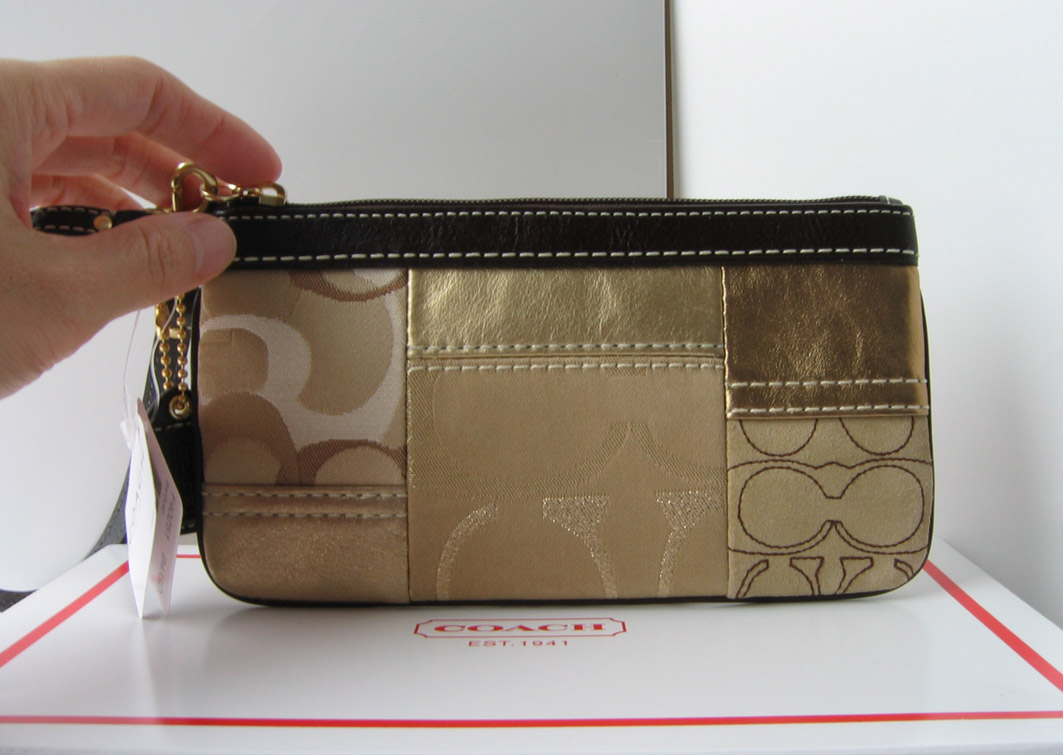 coach patchwork wristlet